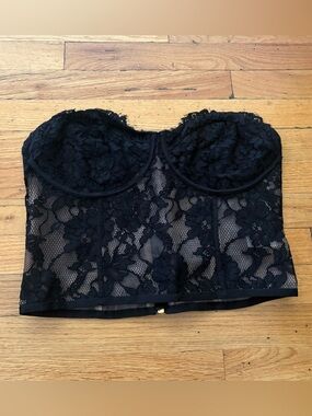 Express Black Lace Corset Top Size 12